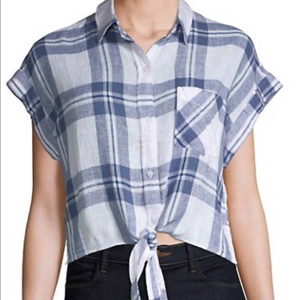 Rails Tie-Front Button Down Shirt S | Casual Chic Blouse
